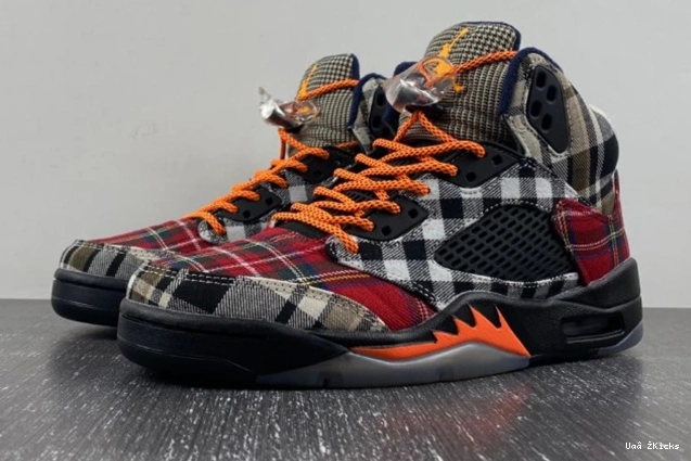 557  Elegant Jordan 5 Retro 2985 FD4814- Plaid 0803